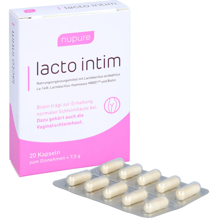 Nupure lacto intim Kapseln oral Probiotikum bei bakterieller Vaginose, 20 St. Kapseln