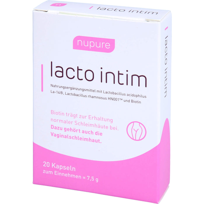 Nupure lacto intim Kapseln oral Probiotikum bei bakterieller Vaginose, 20 St. Kapseln