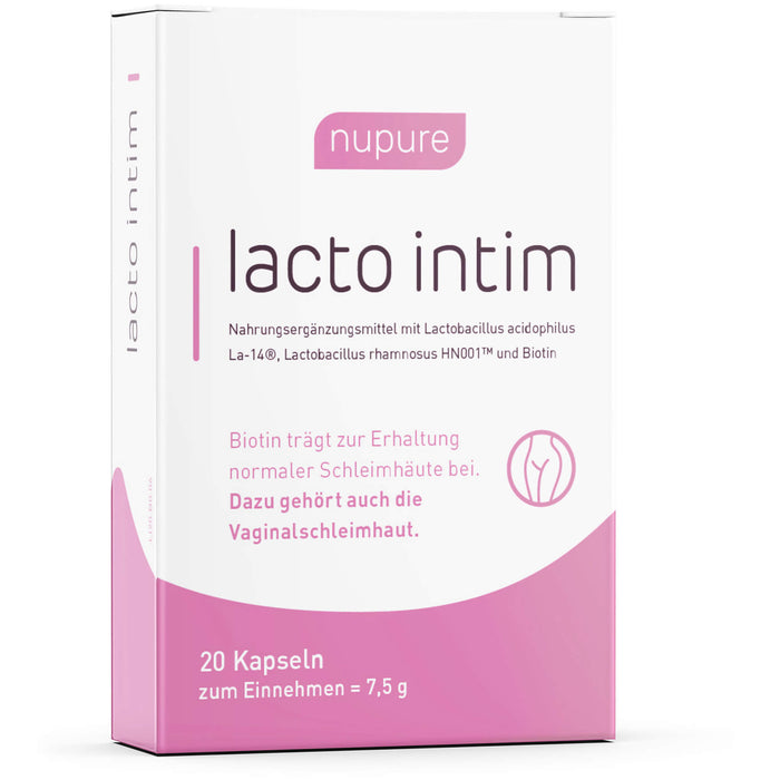 Nupure lacto intim Kapseln oral Probiotikum bei bakterieller Vaginose, 20 St. Kapseln