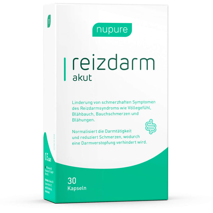 Nupure Reizdarm akut Kapseln bei Völlegefühl, Blähbauch und Bauchschmerzen, 30 St. Kapseln