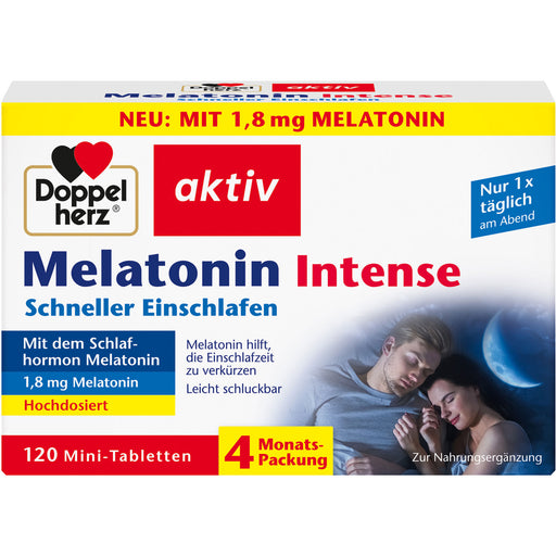 Doppelherz aktiv Melatonin Intense Mini-Tabletten schneller Einschlafen, 120 St. Tabletten