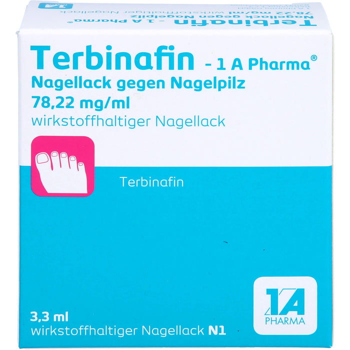 Terbinafin - 1 A Pharma® Nagellack gegen Nagelpilz 78,22 mg/ml wirkstoffhaltiger Nagellack, 3.3 ml Lösung