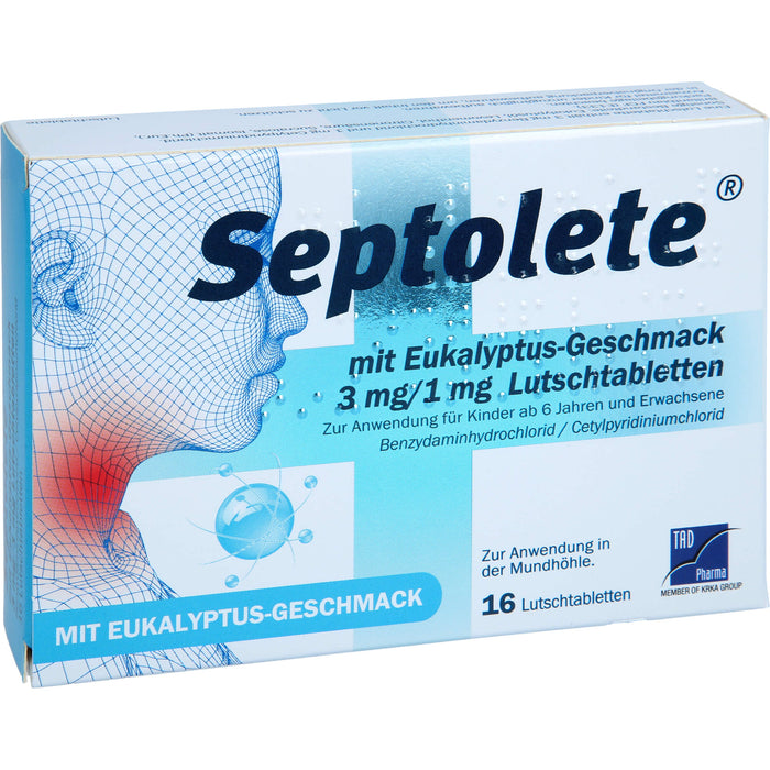 Septolete mit Eukalyptus-Geschmack 3 mg / 1 mg Lutschtabletten, 16 St. Tabletten