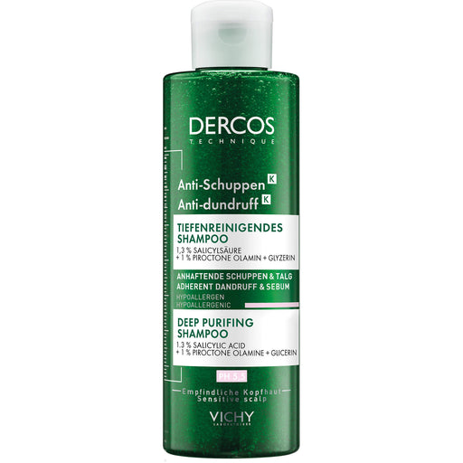 DERCOS Anti-Schuppen K tiefenreinigendes Shampoo Anti-Juckreiz gegen Nachfetten, 250 ml Shampoo