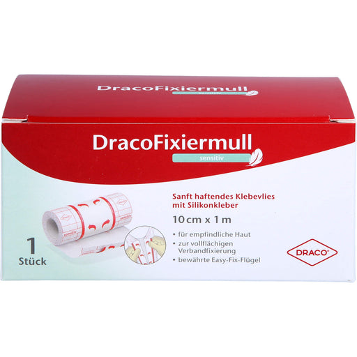 Draco Fixiermull sensitiv 10 cm x 1 m, 1 St. Verband