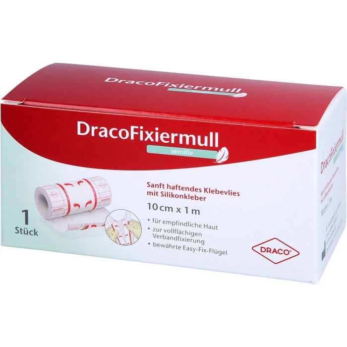 Draco Fixiermull sensitiv 10 cm x 1 m, 1 St. Verband