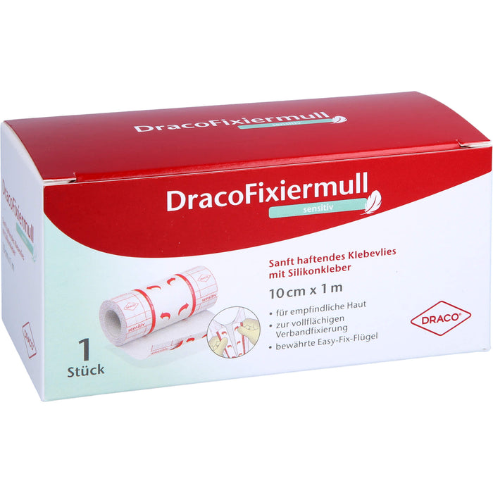 Draco Fixiermull sensitiv 10 cm x 1 m, 1 St. Verband