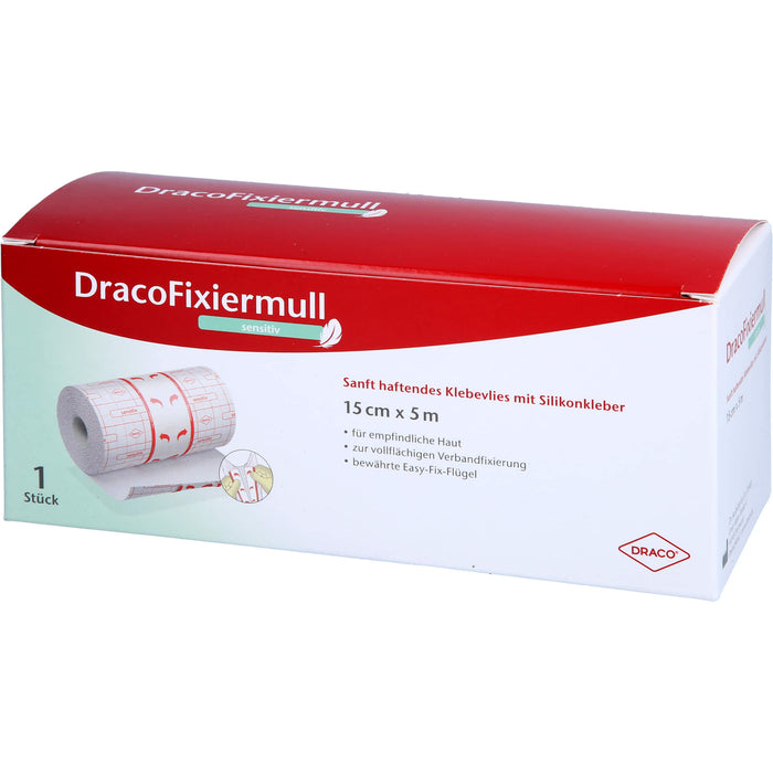 Draco Fixiermull sensitiv 15 cm x 5 m, 1 St. Verband