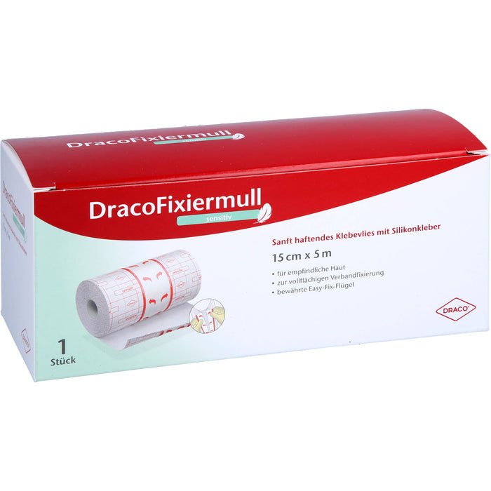 Draco Fixiermull sensitiv 15 cm x 5 m, 1 St. Verband