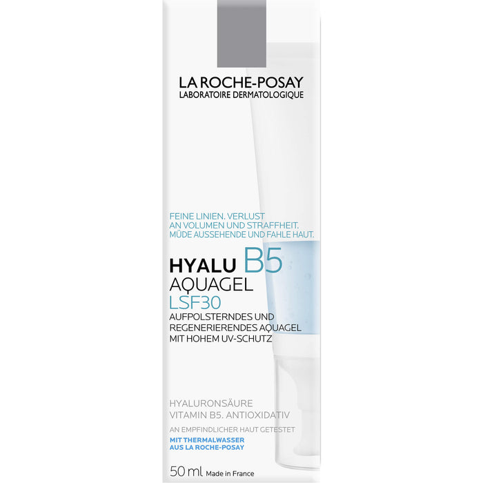 LA ROCHE-POSAY Hyalu B5 LSF 30 aufpolsterndes und regenerierendes Aquagel mit hohem Lichtschutz, mit Hyaluronsäure, 50 ml Gel