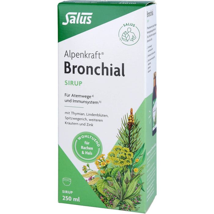 Salus Alpenkraft Bronchial Sirup für Atemwege und Immunsystem, 250 ml Lösung