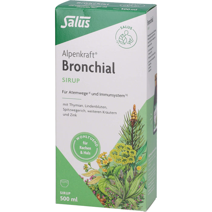 Salus Alpenkraft Bronchial-Sirup für Atemwege und Immunsystem, 500 ml Lösung