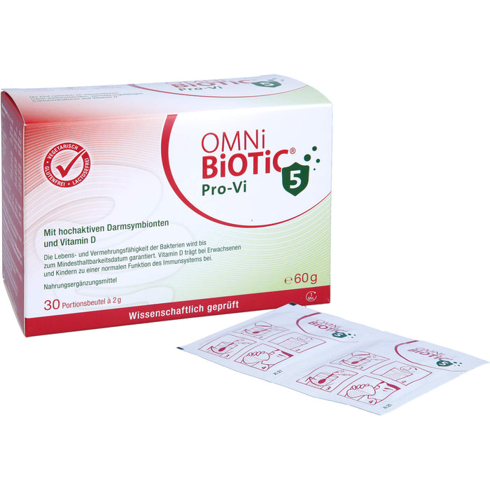 OMNi-BiOTiC ProVi-5 Pulver mit hochaktiven Darmsymbionten und Vitamin D, 30 St. Beutel