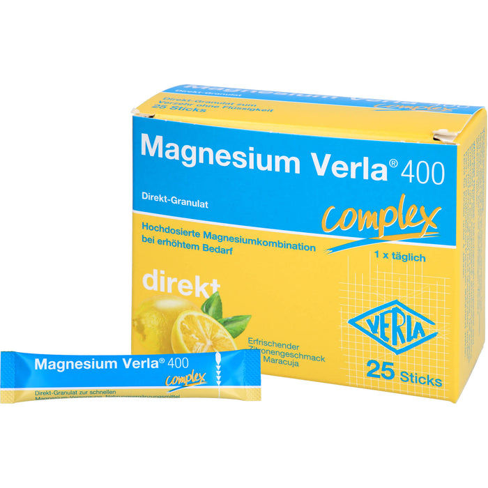 Magnesium Verla  400 direkt Zitrone, Direkt-Granulat, 25 St. Beutel