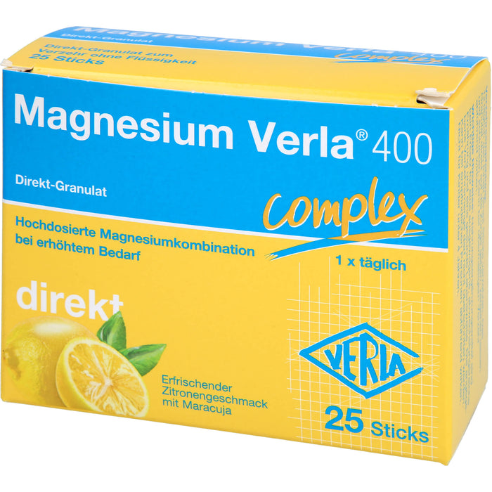 Magnesium Verla  400 direkt Zitrone, Direkt-Granulat, 25 St. Beutel