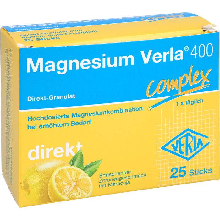 Magnesium Verla  400 direkt Zitrone, Direkt-Granulat, 25 St. Beutel