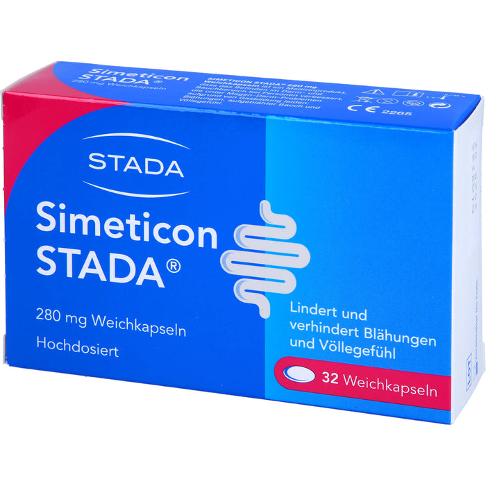 STADA Simeticon 280 mg Weichkapseln bei Blähungen und Völlegefühl, 32 St. Kapseln