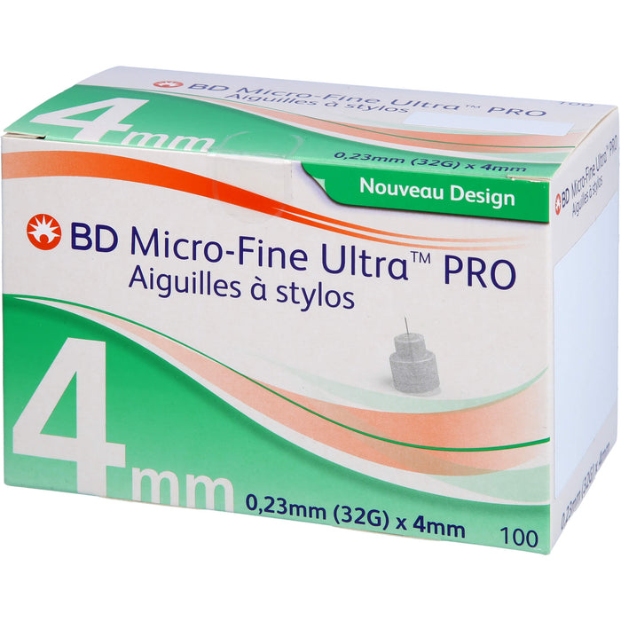 BD MICRO-FINE ultra pro Pen-Nadeln 4mm 32G 0,23mm, 100 St. Kanülen