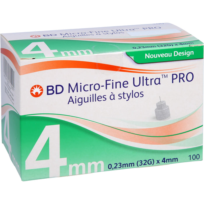 BD MICRO-FINE ultra pro Pen-Nadeln 4mm 32G 0,23mm, 100 St. Kanülen