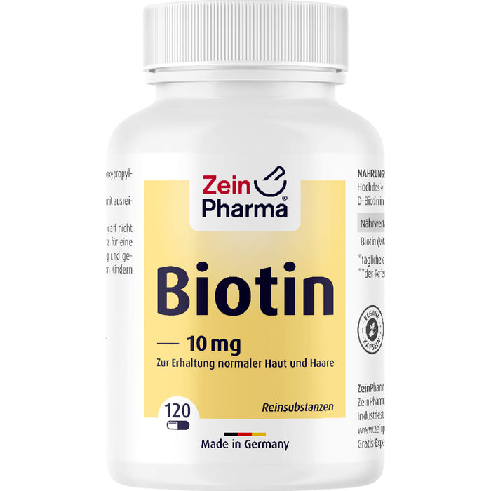 ZeinPharma Biotin 10 mg Kapseln hochdosiert, 120 St. Kapseln