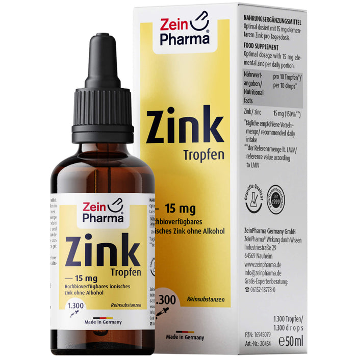 ZeinPharma Zink Tropfen 15 mg, 50 ml Lösung
