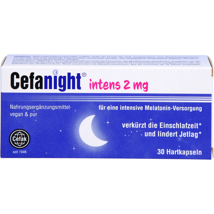 Cefanight intens 2 mg Tabletten verkürzt die Einschlafzeit und lindert Jetlag, 30 St. Tabletten