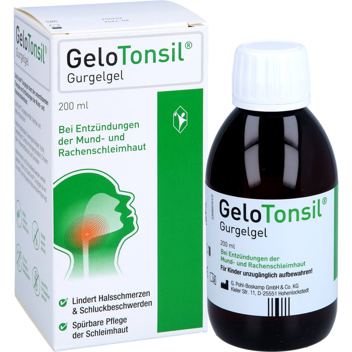 GeloTonsil Gurgelgel bei Entzündungen der Mund- und Rachenschleimhaut, 200 ml Gel
