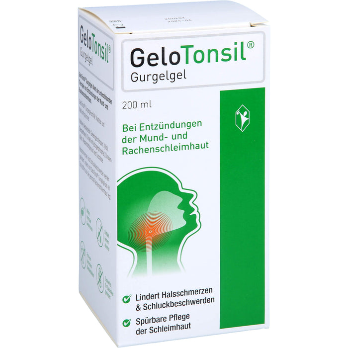 GeloTonsil Gurgelgel bei Entzündungen der Mund- und Rachenschleimhaut, 200 ml Gel