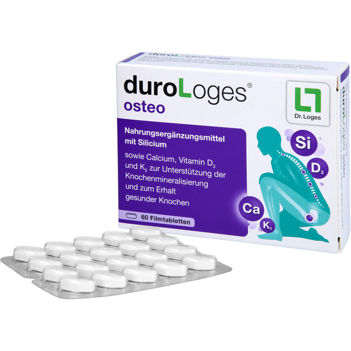 DuroLoges Osteo plus Silicium Filmtabletten zur Erhaltung normaler Knochen, 60 St. Tabletten