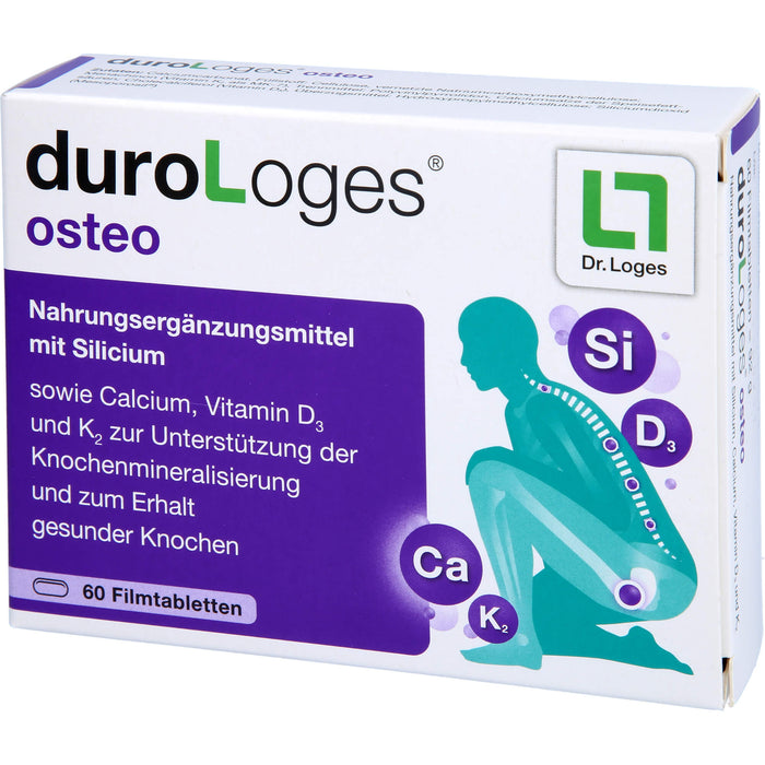 DuroLoges Osteo plus Silicium Filmtabletten zur Erhaltung normaler Knochen, 60 St. Tabletten