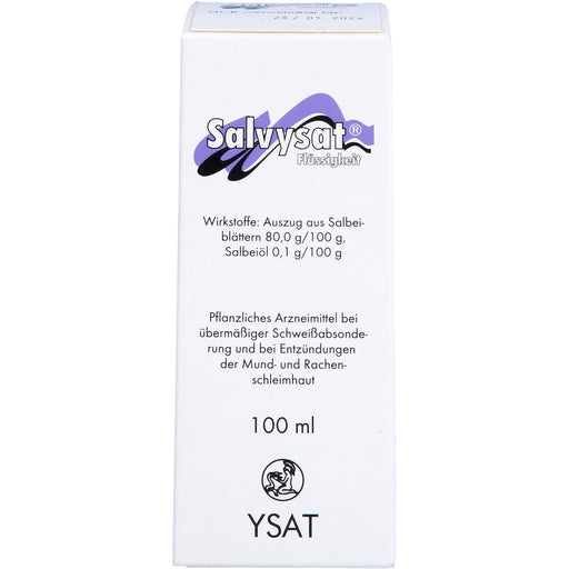 Salvysat Flüssigkeit bei übermäßiger Schweißabsonderung und zur Spülung bei Entzündungen im Mund- und Rachenraum, 100 ml Lösung