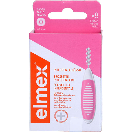 Elmex Interdentalbürsten rosa ISO Größe 0 0,4 mm, 8 St. Interdentalbürsten