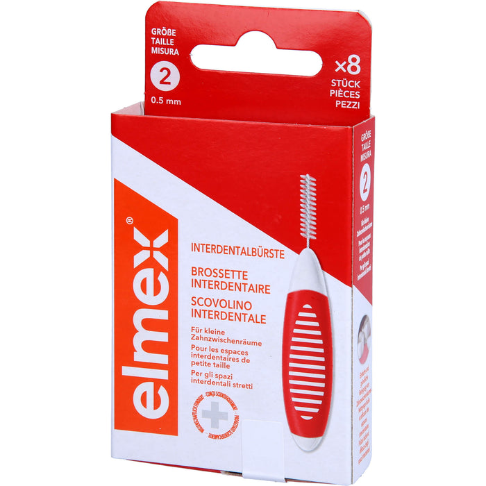 Elmex Interdentalbürsten rot ISO Größe 2 0,5 mm, 8 St. Interdentalbürsten