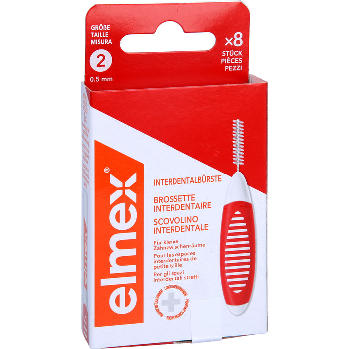 Elmex Interdentalbürsten rot ISO Größe 2 0,5 mm, 8 St. Interdentalbürsten