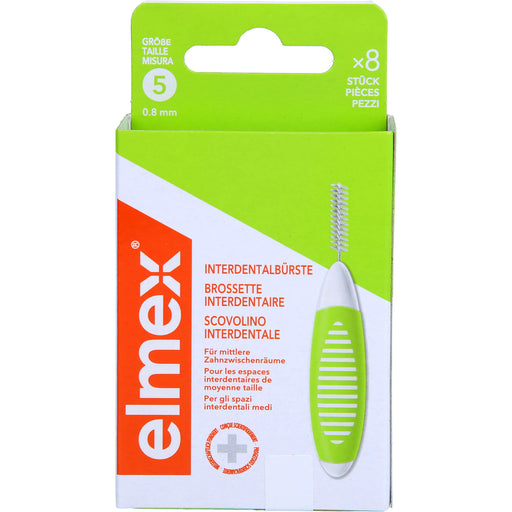 Elmex Interdentalbürsten grün ISO Größe 5 0,8 mm, 8 St. Interdentalbürsten
