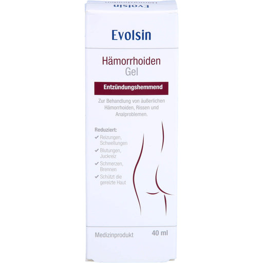 Evolsin Hämorrhoiden Gel entzündungshemmend gegen Brennen, Schmerz & Juckreiz, 40 ml Gel