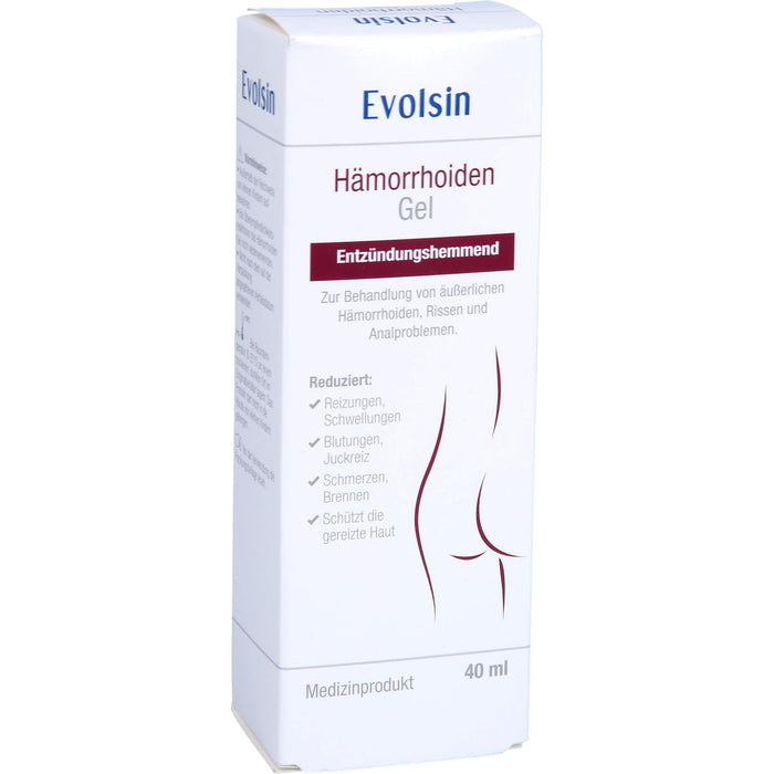 Evolsin Hämorrhoiden Gel entzündungshemmend gegen Brennen, Schmerz & Juckreiz, 40 ml Gel