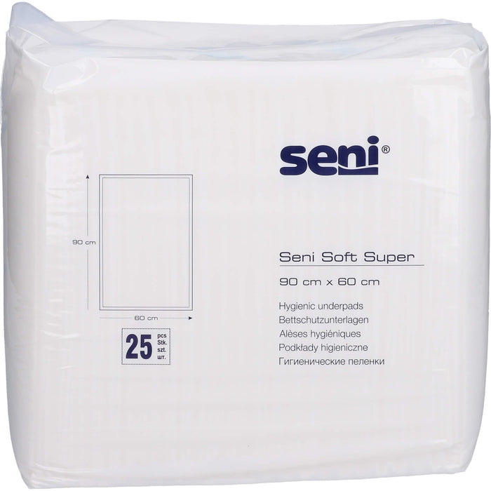 Seni Soft Super Bettschutzunterlagen 90x60, 25 St. Unterlagen