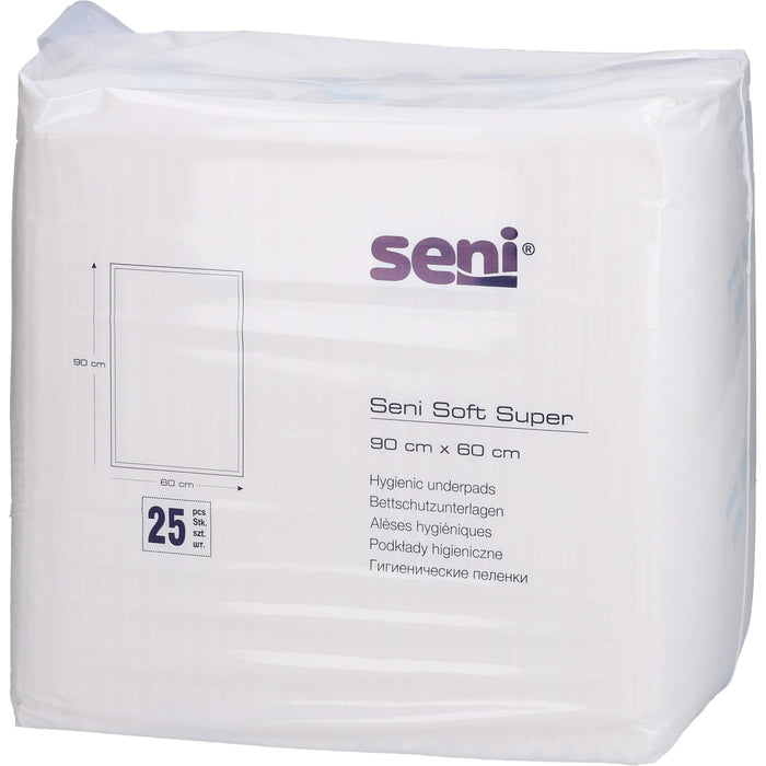Seni Soft Super Bettschutzunterlagen 90x60, 25 St. Unterlagen