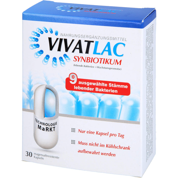 Vivatlac Synbiotikum Kapseln mit lebenden Bakterien, 30 St. Kapseln