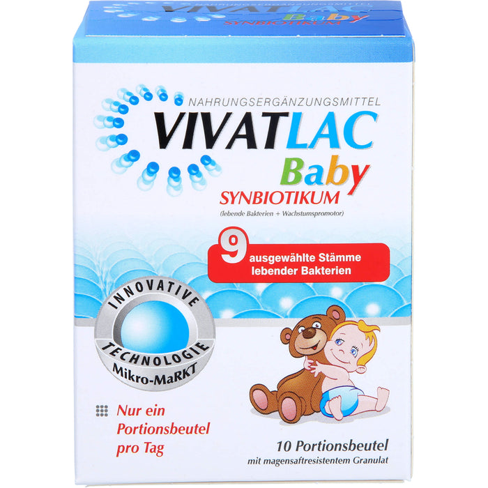 Vivatlac Baby Synbiotikum mit 9 ausgewählten Stämmen lebender Bakterien, 10 St. Beutel