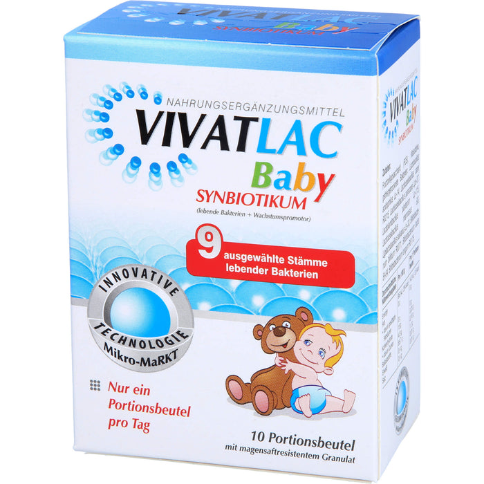 Vivatlac Baby Synbiotikum mit 9 ausgewählten Stämmen lebender Bakterien, 10 St. Beutel