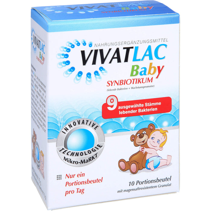 Vivatlac Baby Synbiotikum mit 9 ausgewählten Stämmen lebender Bakterien, 10 St. Beutel