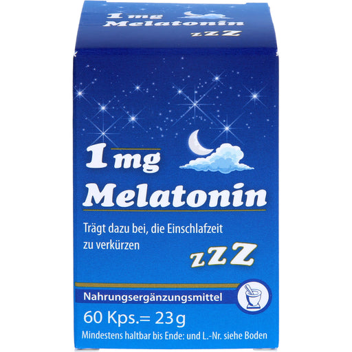 Pharma Peter Melatonin 1 mg Kapseln trägt dazu bei, die Einschlafzeit zu verkürzen, 60 St. Kapseln
