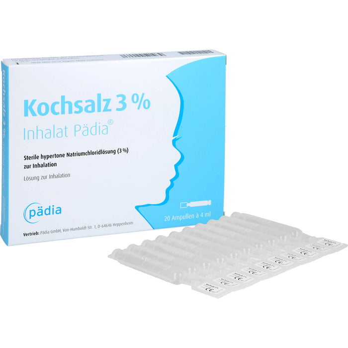 Pädia Kochsalz 3 % Inhalat zur Inhalation bei Bronchitis und Bronchiolitis, 20 St. Ampullen