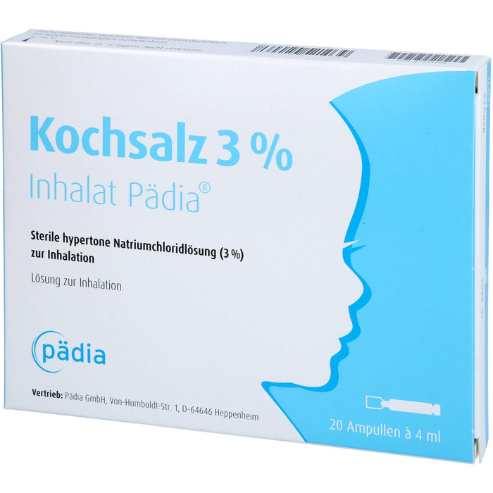 Pädia Kochsalz 3 % Inhalat zur Inhalation bei Bronchitis und Bronchiolitis, 20 St. Ampullen