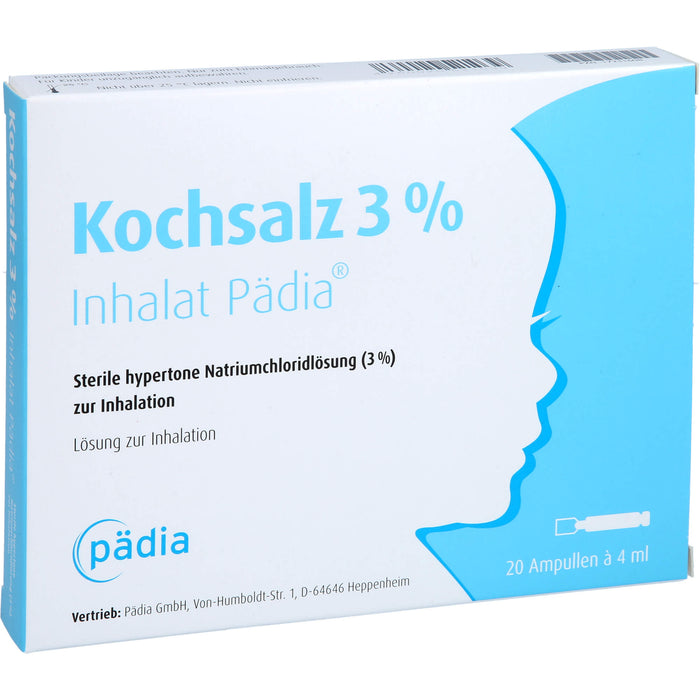 Pädia Kochsalz 3 % Inhalat zur Inhalation bei Bronchitis und Bronchiolitis, 20 St. Ampullen