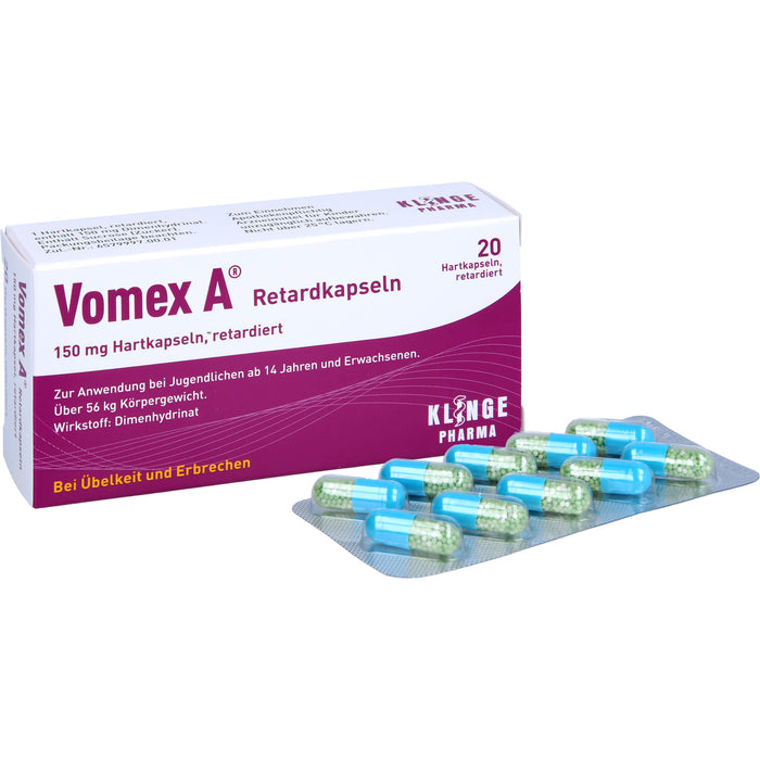 Vomex A® Retardkapseln 150 mg Hartkapsel, retardiert, 20 St. Kapseln