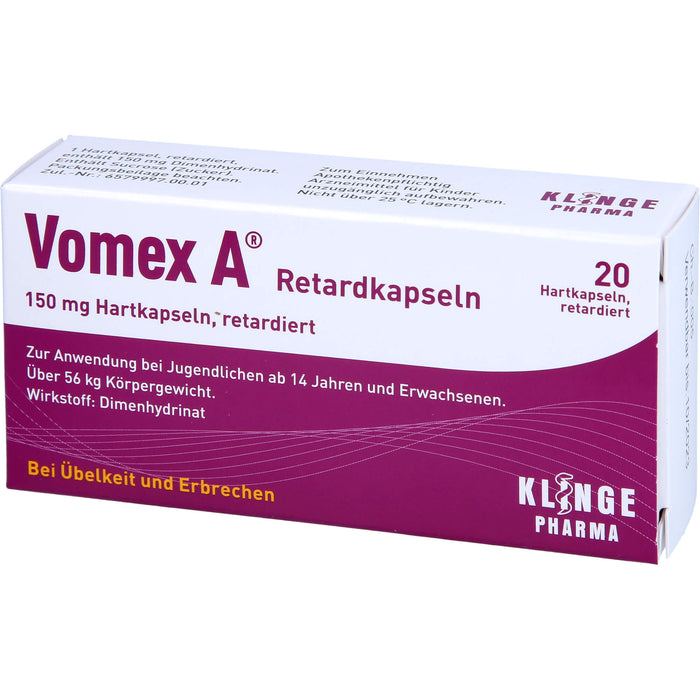 Vomex A® Retardkapseln 150 mg Hartkapsel, retardiert, 20 St. Kapseln