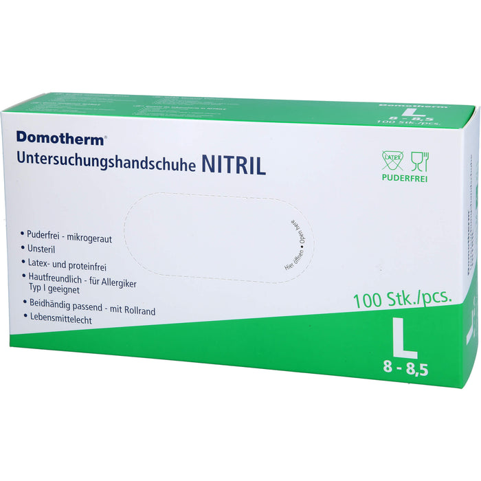 Domotherm Untersuchungshandschuhe Nitril L, 100 St. Handschuhe